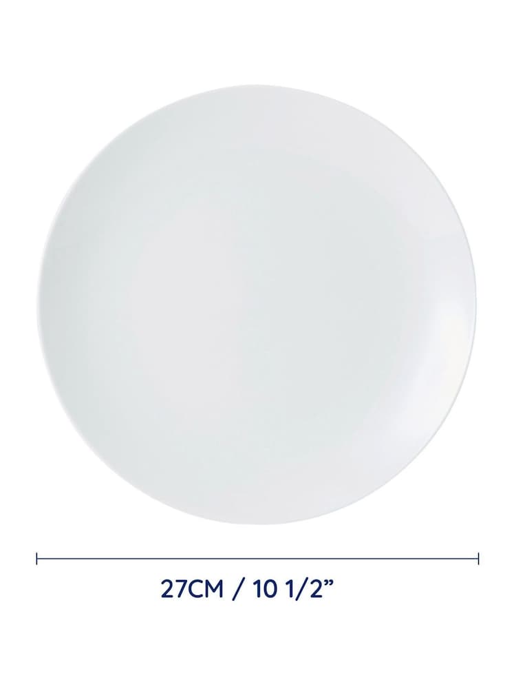 Mikasa Set of 4 White Simple Porcelain Dinner Plate Chalk - Image 4 of 4