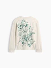 Gap Cream Doomsday Marvel Relaxed Graphic Long Sleeve T-Shirt (4-13yrs) - Image 2 of 3