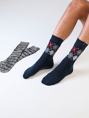 Totes Grey Original Slipper-Sox Socks 2 Pack - Image 1 of 5