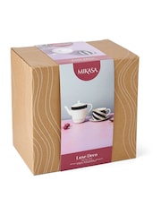 Mikasa White Luxe Deco China Stacking Teapot and Cup for One - Image 4 of 6