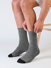 Totes Grey Brushed Thermal Original Slipper-Sox Socks 2 Pack - Image 5 of 5