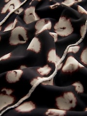 Black Animal Print Mesh Midi Skirt - Image 6 of 6