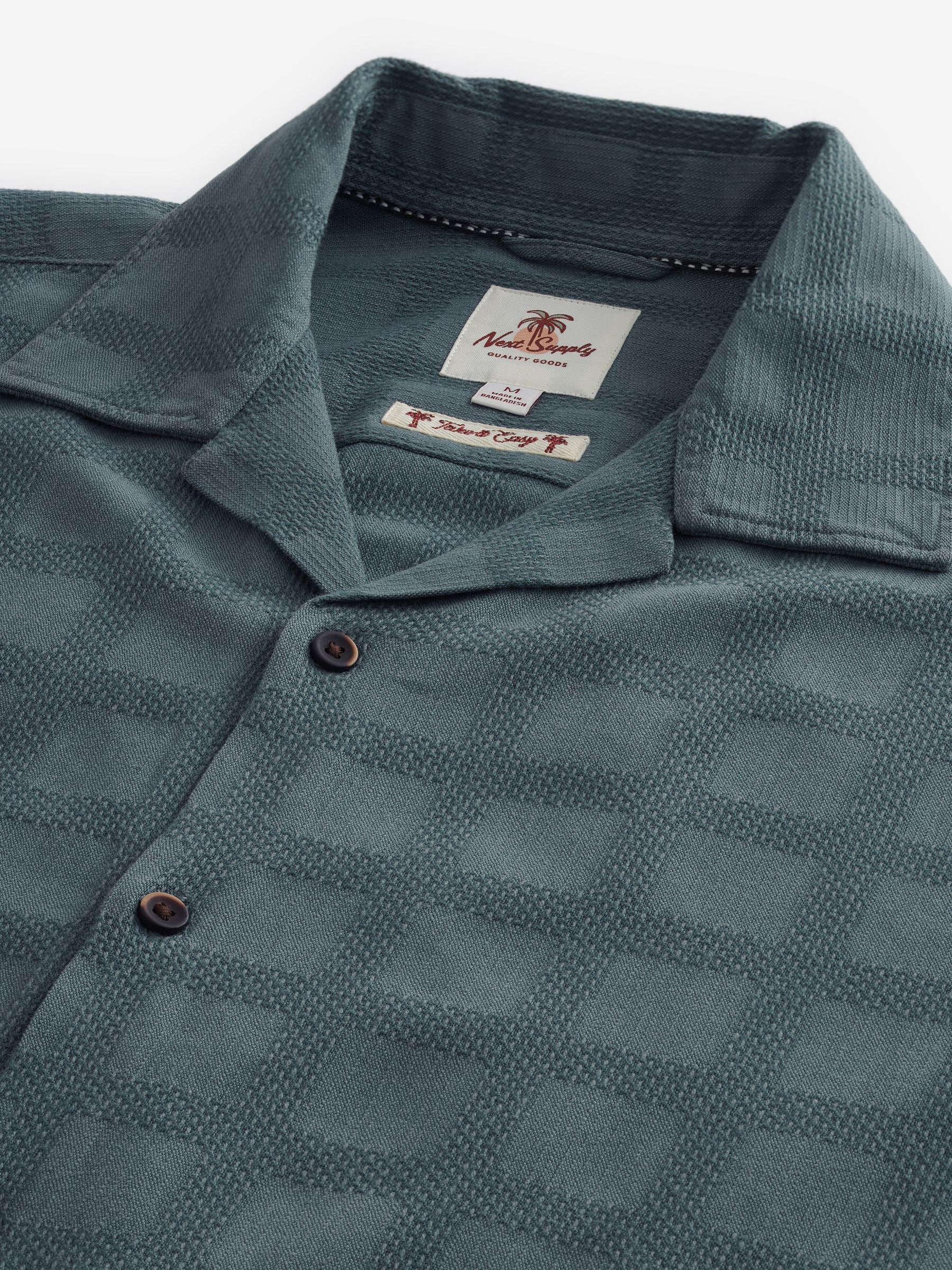 ◆KODAK◆ Professional Wave Short Sleeve Shirt GREY K4323EWT Buy Blue Textured Short Sleeve Shirt with Cuban Collar from