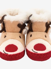 JoJo Maman Bébé Fawn Cosy Reindeer Slipper Boots - Image 2 of 3