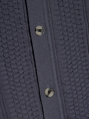 River Island Blue Slinky Knitted Revere Shirt - Image 4 of 4