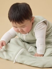 MORI Sage Green Stripe Supersoft Front Opening Sleeping Bag 1.5 TOG - Image 3 of 7