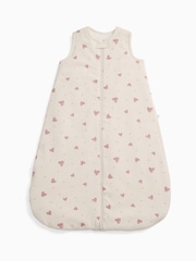 MORI Cream Hearts Print Supersoft Front Opening Sleeping Bag 1.5 TOG - Image 2 of 4