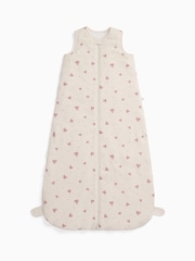 MORI Cream Hearts Print Supersoft Front Opening Sleeping Bag 1.5 TOG - Image 3 of 4