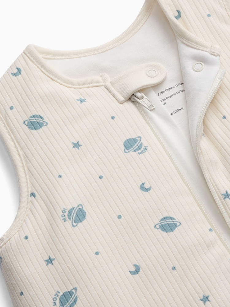 MORI Cream Space Print Supersoft Front Opening Sleeping Bag 1.5 TOG - Image 6 of 6
