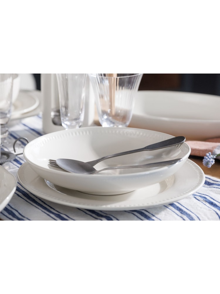 Mikasa Set of 4 White Cranborne Stoneware Pasta Bowl - Image 1 of 5