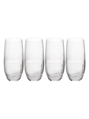 Mikasa Set of 4 Clear Treviso Crystal Highball Ribbed Glass - Image 3 of 4