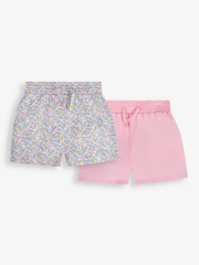 JoJo Maman Bébé Lemon Ditsy 2-Pack Ditsy Print & Pink Pretty Shorts - Image 1 of 5