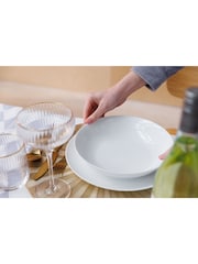 Mikasa Set of 4 White Porcelain Pasta Bowl Chalk - Image 1 of 6