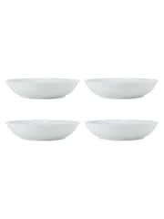 Mikasa Set of 4 White Porcelain Pasta Bowl Chalk - Image 3 of 6