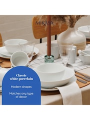 Mikasa Set of 4 White Porcelain Pasta Bowl Chalk - Image 5 of 6