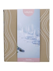Mikasa Set of 4 Clear Treviso Crystal Red Wine Ribbed Glass - Image 4 of 5