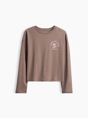 Gap Brown Apres SKi Oversized Graphic Long Sleeve T-Shirt (4-13yrs) - Image 3 of 5