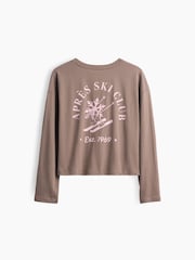 Gap Brown Apres SKi Oversized Graphic Long Sleeve T-Shirt (4-13yrs) - Image 4 of 5
