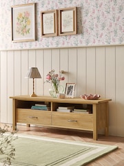 Laura Ashley Oak Milton 2 Drawer TV Unit - Image 2 of 8