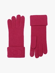 COACH Pink Signature Embossed Knit Gloves - Image 1 of 4