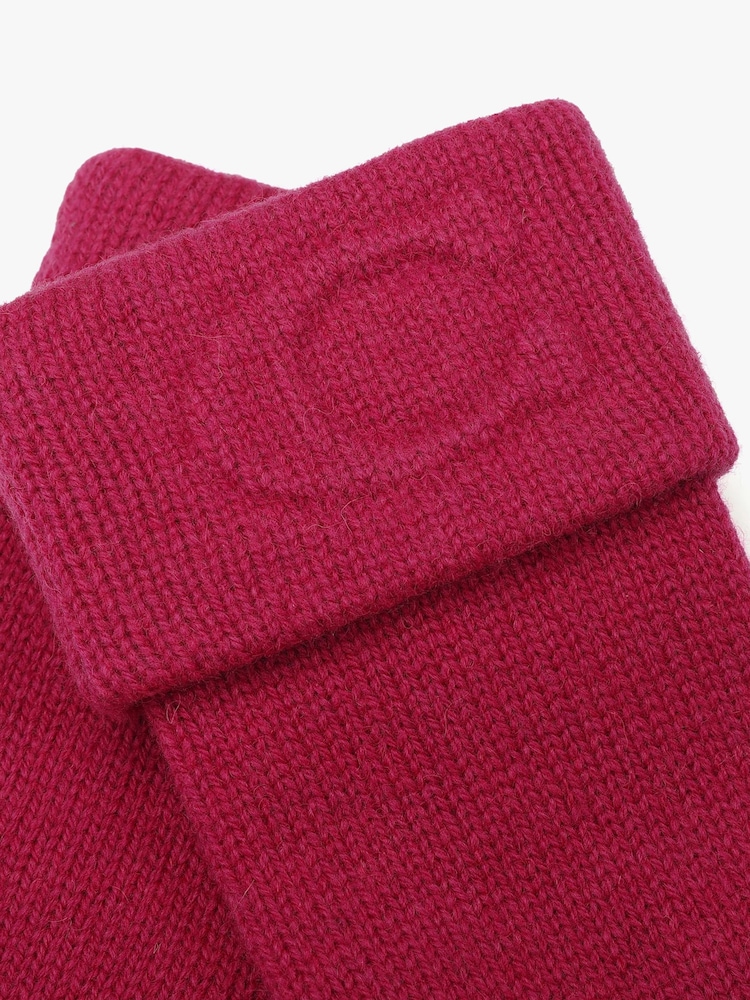 COACH Pink Signature Embossed Knit Gloves - Image 4 of 4