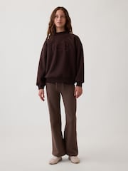 Gap Brown Sherpa Oversized Mock Neck Logo Sweatshirt (4-13yrs) - Image 3 of 5