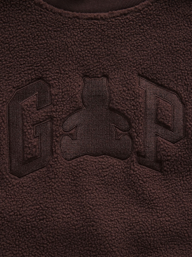 Gap Brown Sherpa Oversized Mock Neck Logo Sweatshirt (4-13yrs) - Image 5 of 5 Gap Brown Sherpa Oversized Mock Neck Logo Sweatshirt (4-13yrs) - Image 5 of 5