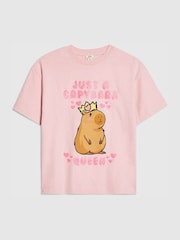 River Island Pink Capybara Queen T-Shirt - Image 1 of 4
