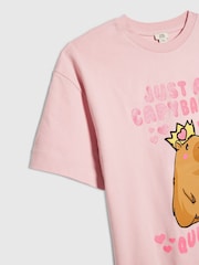 River Island Pink Capybara Queen T-Shirt - Image 3 of 4