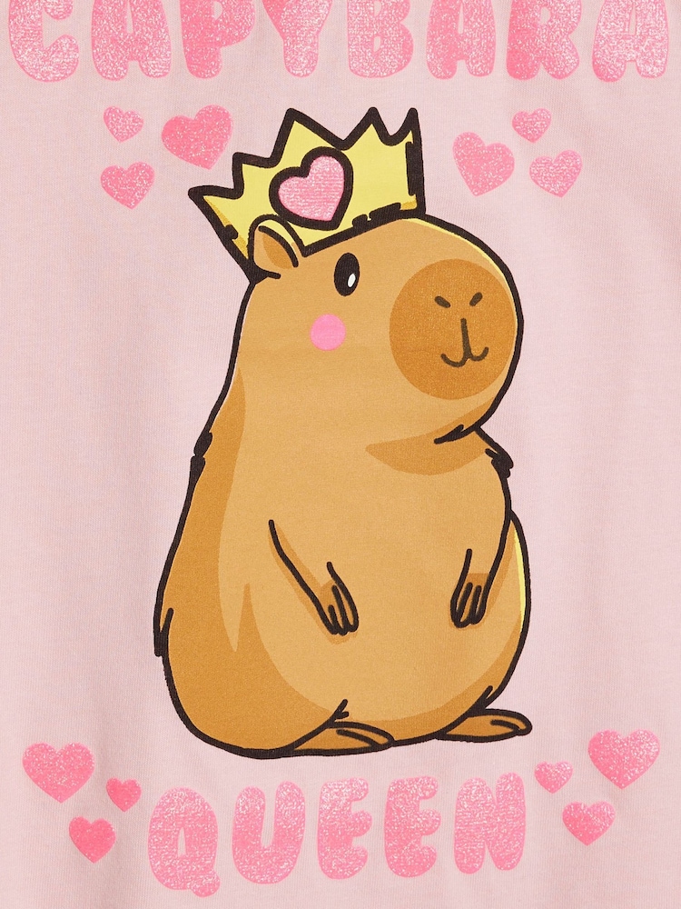 River Island Pink Capybara Queen T-Shirt - Image 4 of 4