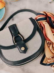 Joules Ludlow Navy Blue Canvas Cross Body Bag - Image 1 of 10