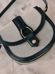 Joules Ludlow Navy Blue Canvas Cross Body Bag - Image 2 of 10