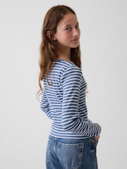 Gap Blue Stripe Rib Long Sleeve T-Shirt (5-13yrs) - Image 2 of 4