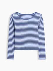 Gap Blue Stripe Rib Long Sleeve T-Shirt (5-13yrs) - Image 3 of 4