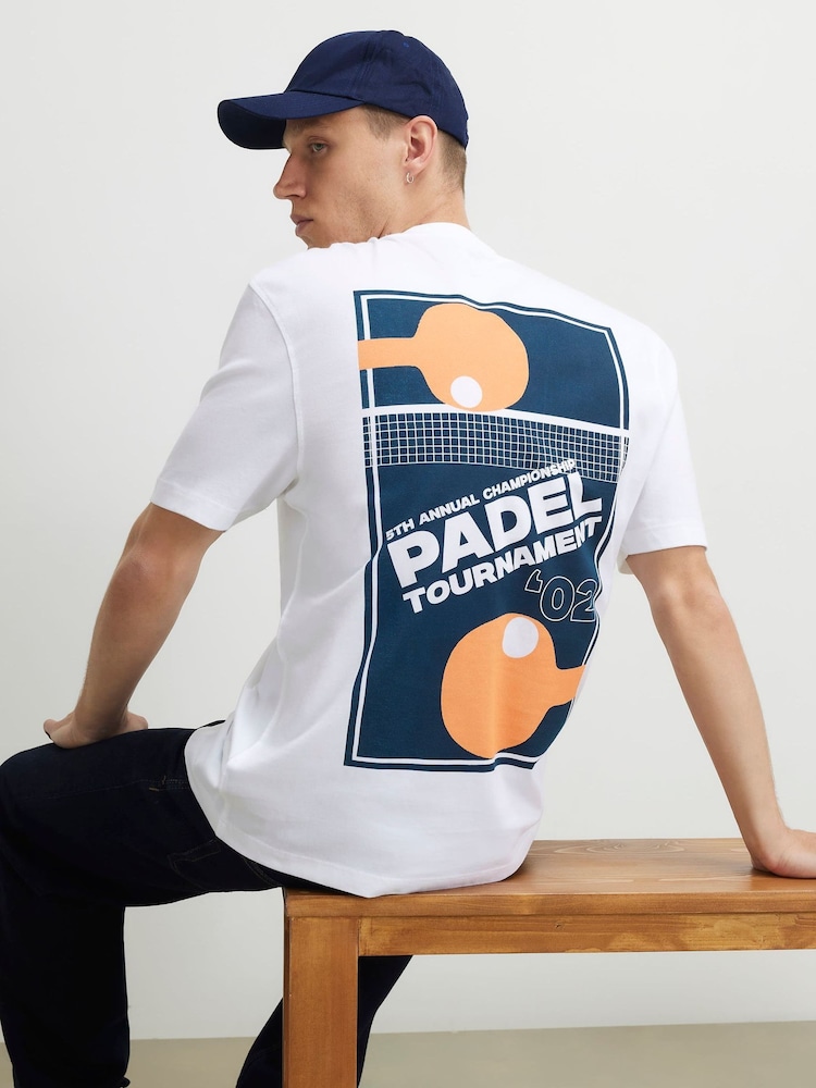 River Island White Regular Fit Padel T-Shirt - Image 1 of 4