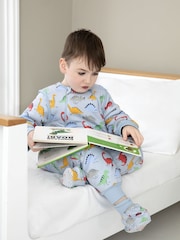 JoJo Maman Bébé Blue Dino Print 2.5 Tog Sleep Snuggler - Image 3 of 3