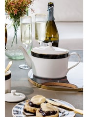 Mikasa White Luxe Deco China Teapot with Gold Trim 4 Cup - Image 1 of 6