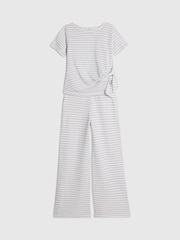 Ağ - River Island Zolaqlı Teksturalı Qalstuk Topu və Qısa Dəsti - 4şəkildən 2 şəkil