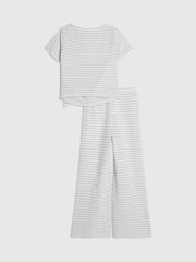 Ağ - River Island Zolaqlı Teksturalı Qalstuk Topu və Qısa Dəsti - 4şəkildən 3 şəkil