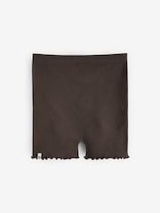 self. Chocolate Brown Ribbed Seamfree Sleep Set - Image 6 of 7