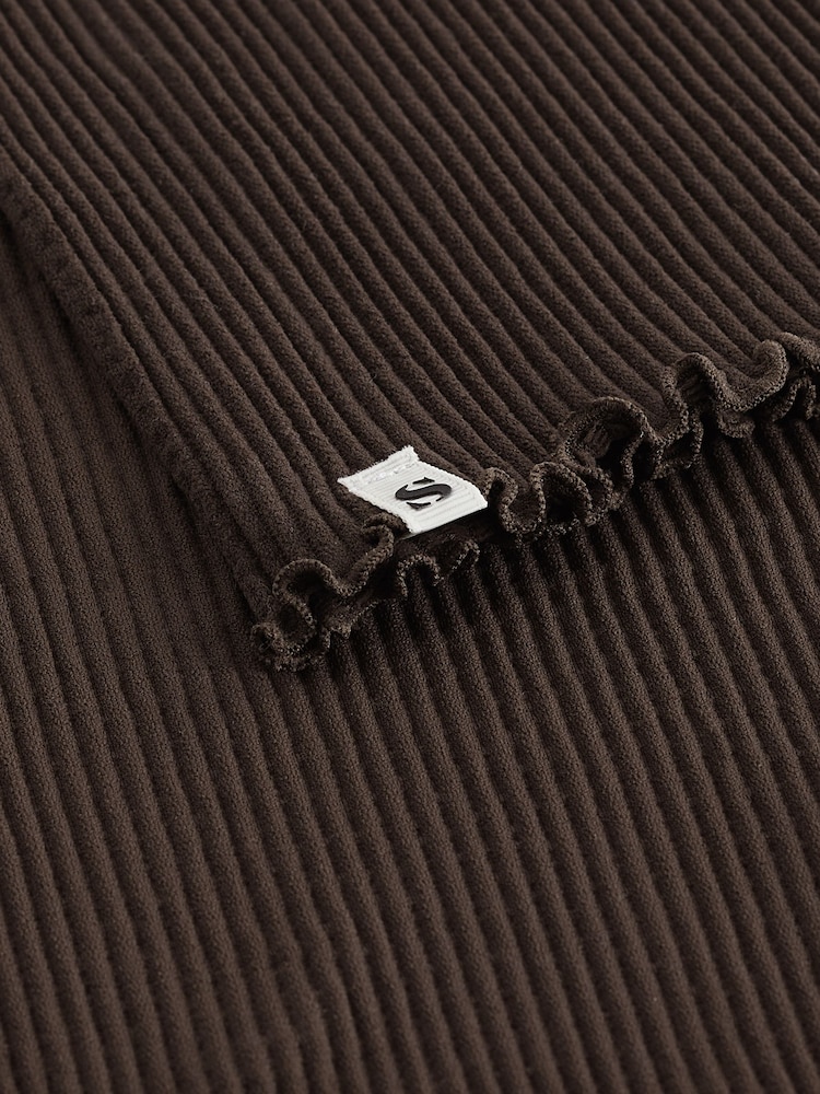 self. Chocolate Brown Ribbed Seamfree Sleep Set - Image 7 of 7