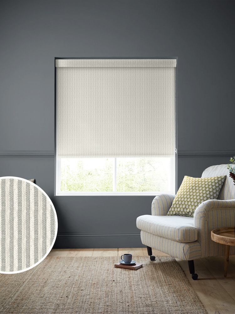 Emily Bond Pebble Oscar Stripe Made to Measure Roller Blinds - Image 1 of 6