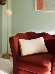 MADE.COM Cream Petra Cotton Velvet Boxy Cushion - Image 1 of 4