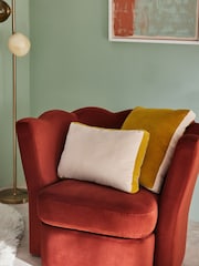 MADE.COM Cream Petra Cotton Velvet Boxy Cushion - Image 3 of 4