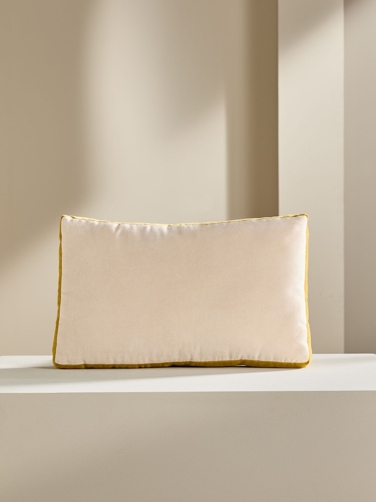 MADE.COM Cream Petra Cotton Velvet Boxy Cushion - Image 4 of 4