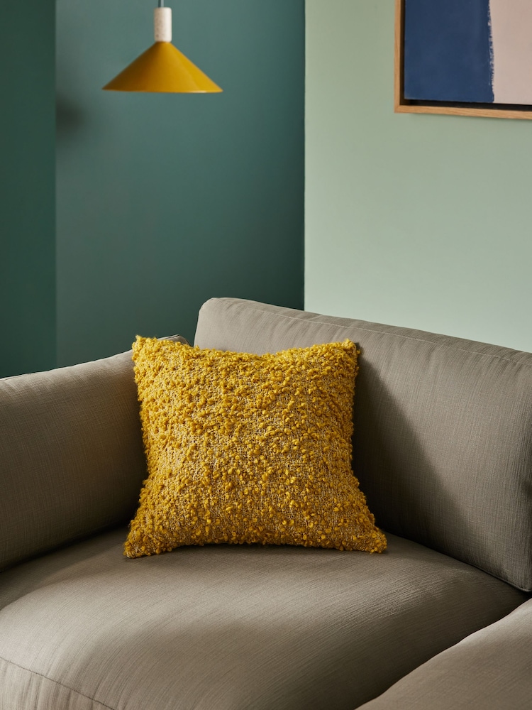 MADE.COM Yellow Agda Cosy Boucle Cushion - Image 1 of 4