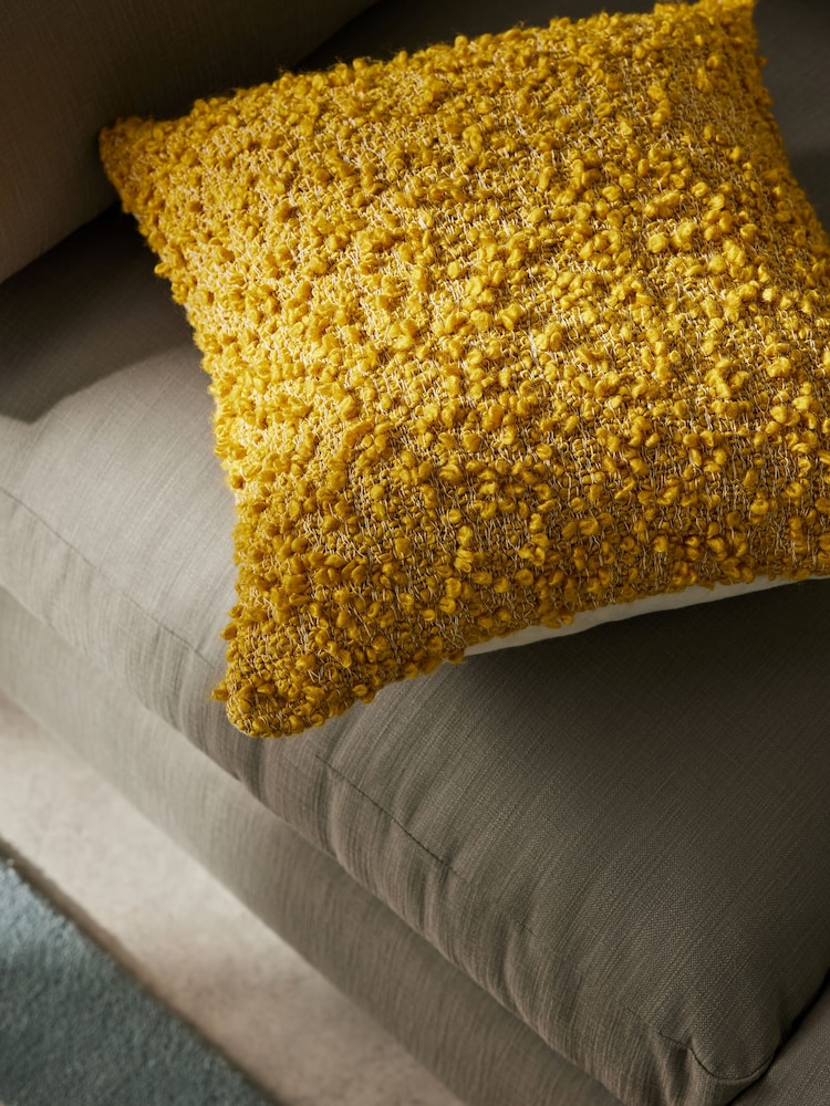 MADE.COM Yellow Agda Cosy Boucle Cushion - Image 2 of 4