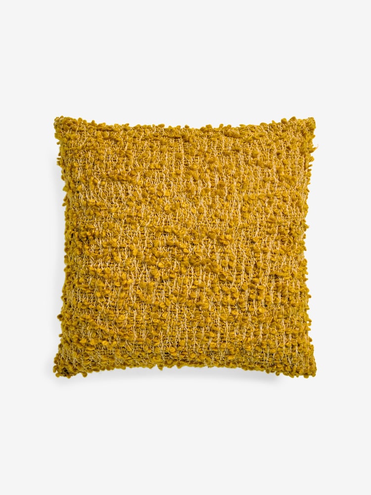 MADE.COM Ochre Yellow Agda Chunky Boucle Cushion - Image 5 of 5 MADE.COM Ochre Yellow Agda Chunky Boucle Cushion - Image 5 of 5
