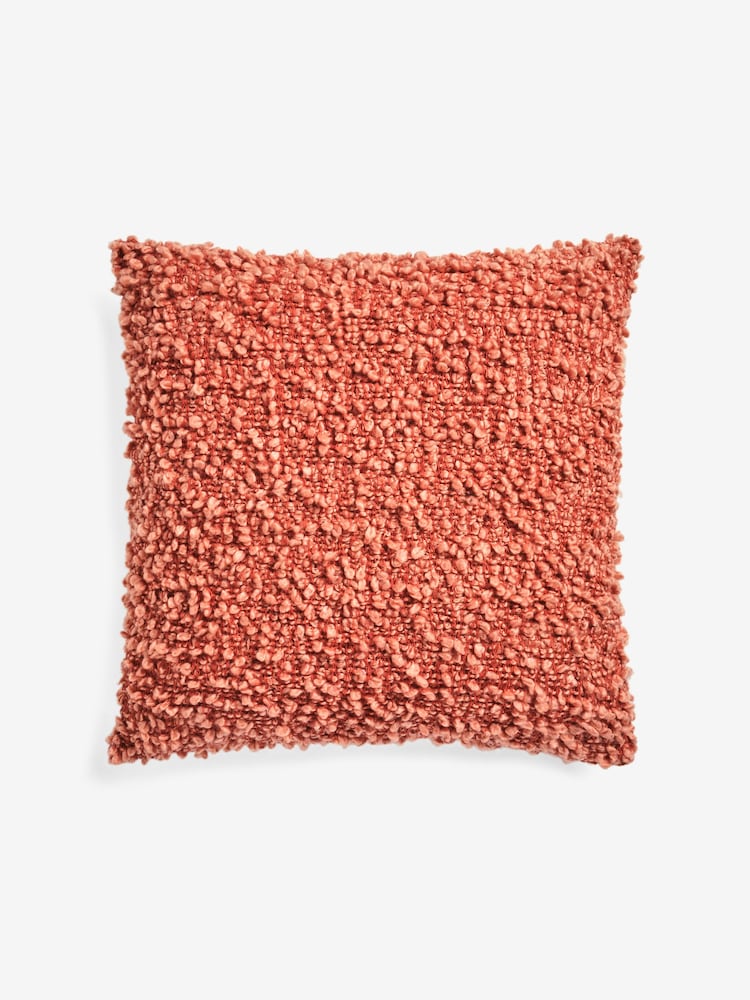 MADE.COM Peach Pink Agda Chunky Boucle Cushion - Image 4 of 4 MADE.COM Peach Pink Agda Chunky Boucle Cushion - Image 4 of 4