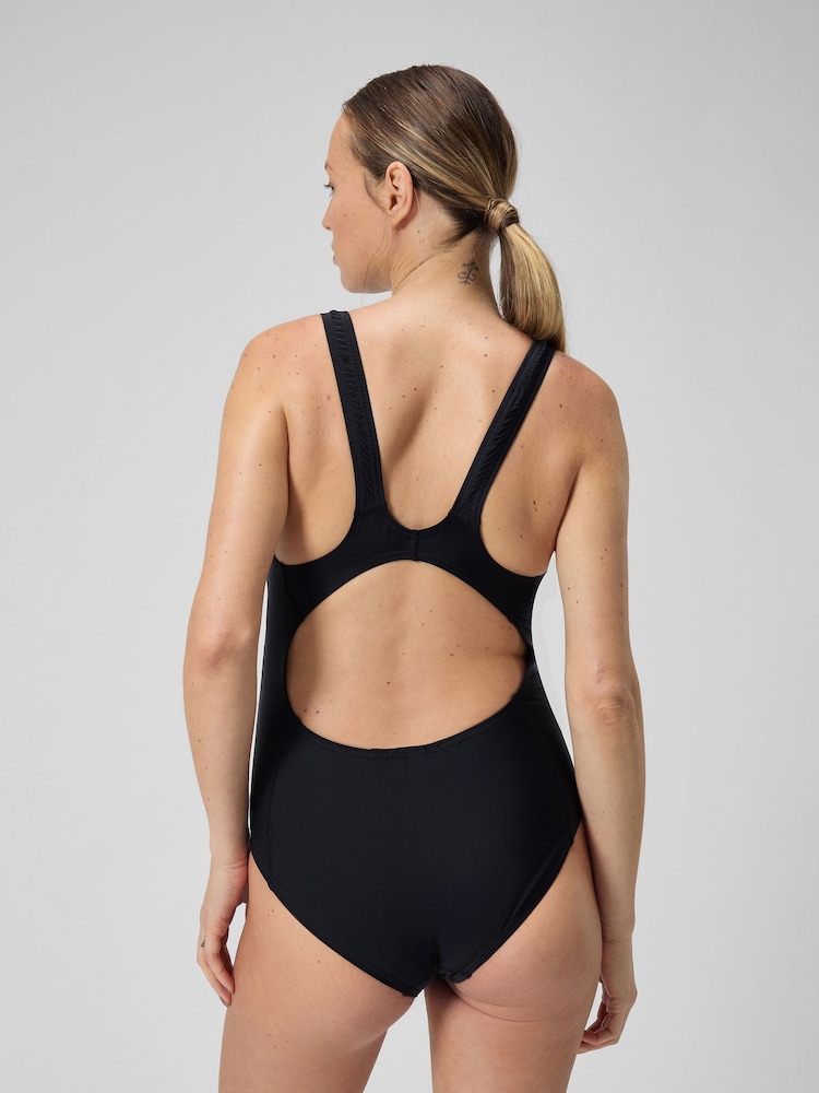 Speedo Black Maternity Womens Fitness 1 Piece Swimsuit - Image 2 of 6 Speedo Black Maternity Womens Fitness 1 Piece Swimsuit - Image 2 of 6